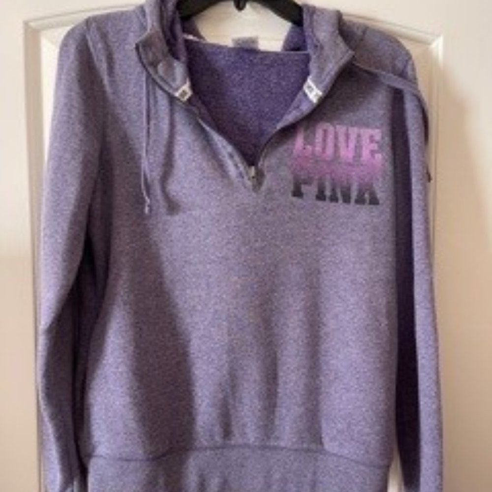 PINK Victoria's Secret 1/4 Zip Hoodie in dusty lavender - XS